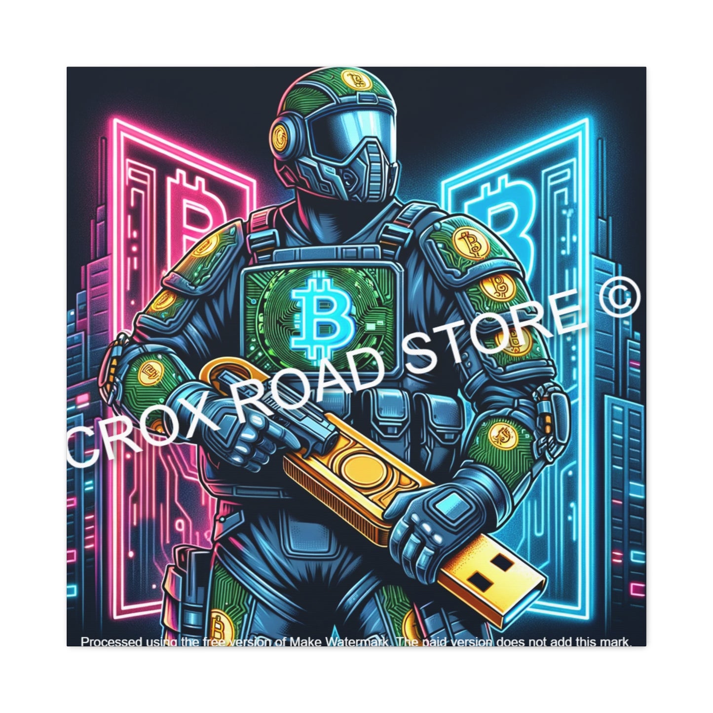 Bitcoin Soldier Canvas, 32"x32"