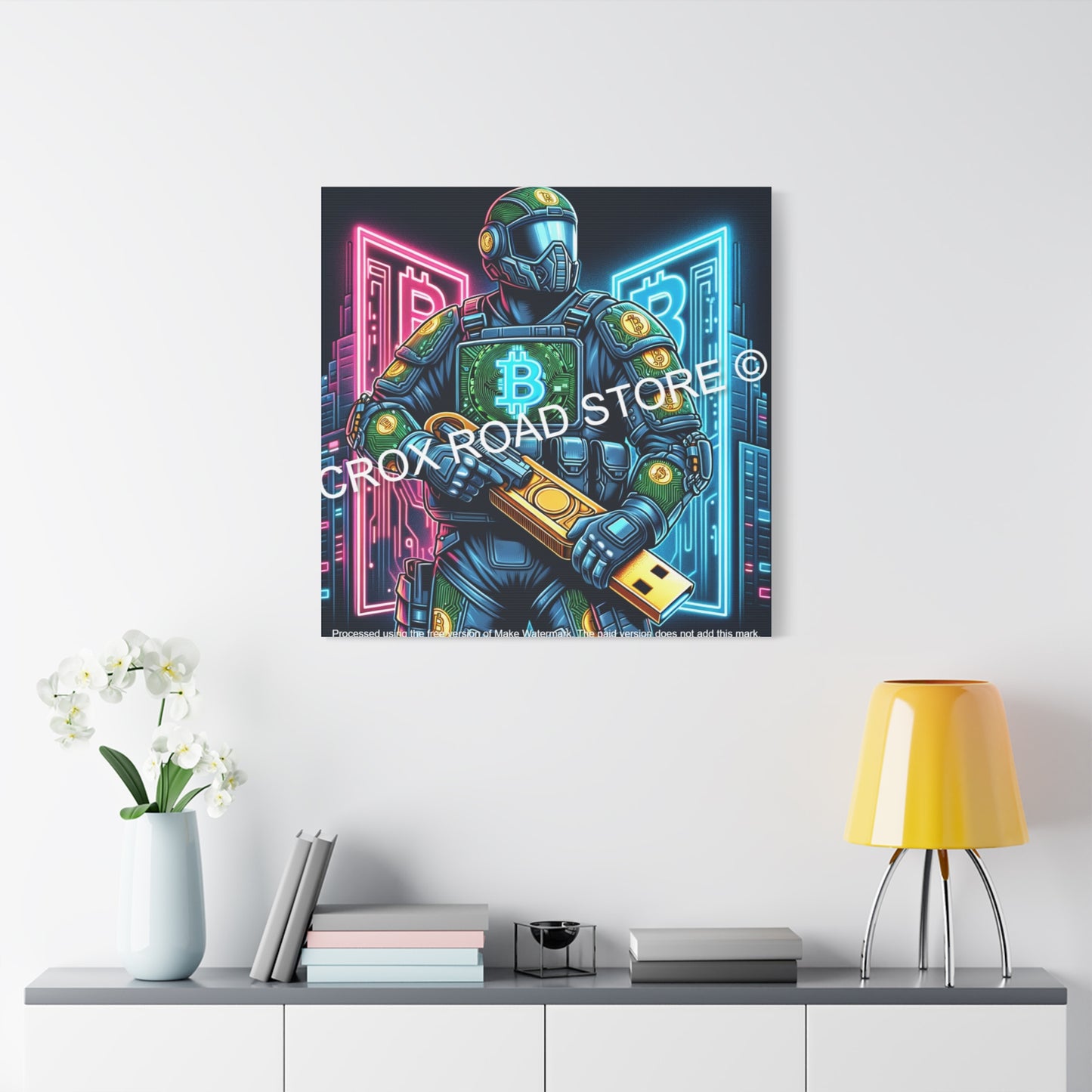 Bitcoin Soldier Canvas, 32"x32"
