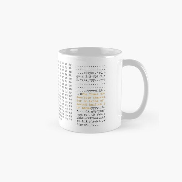 Bitcoin Genesis Block Raw Hex Block Data Mug