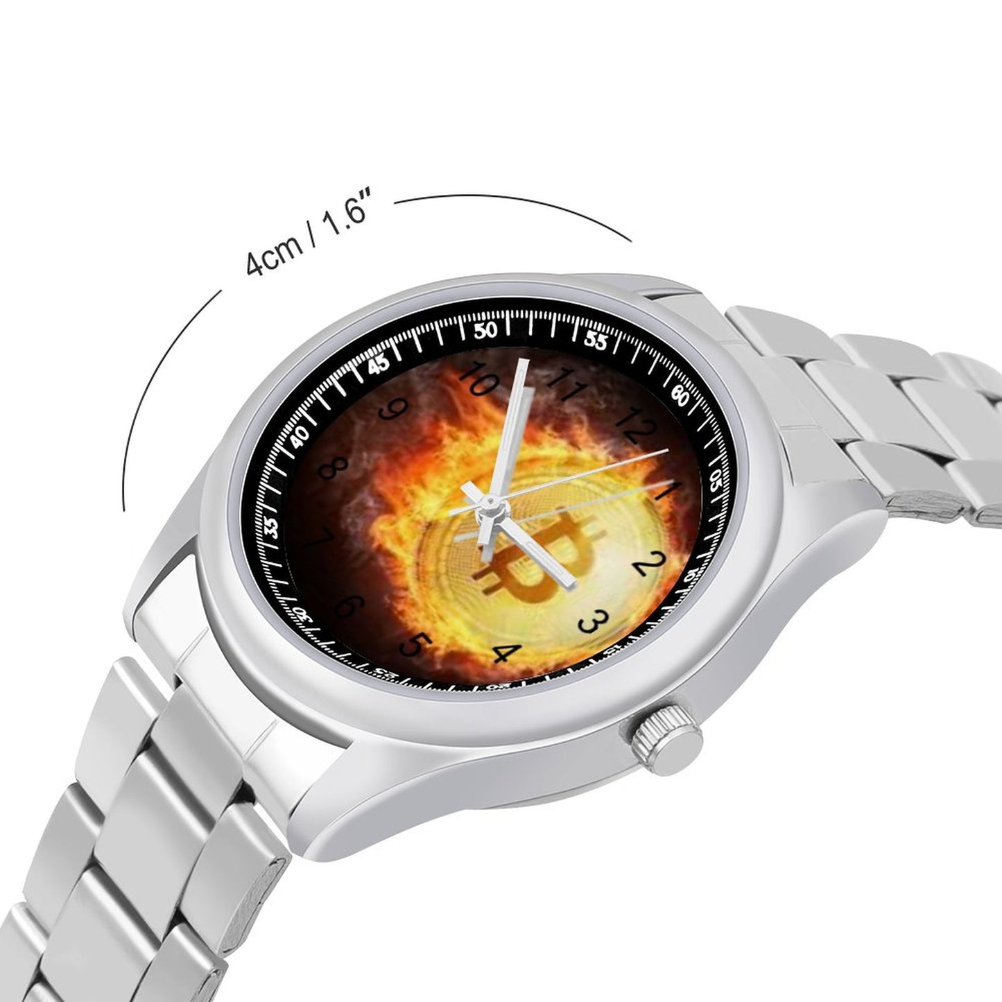 Bitcoin on Fire Quartz Watch