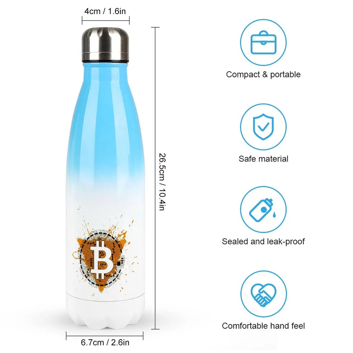 Bitcoin BTC Stainless Steel Water Bottles