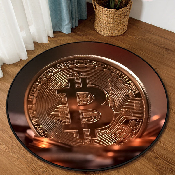 Bitcoin Round Carpet Anti-Slip Circle Area Rug