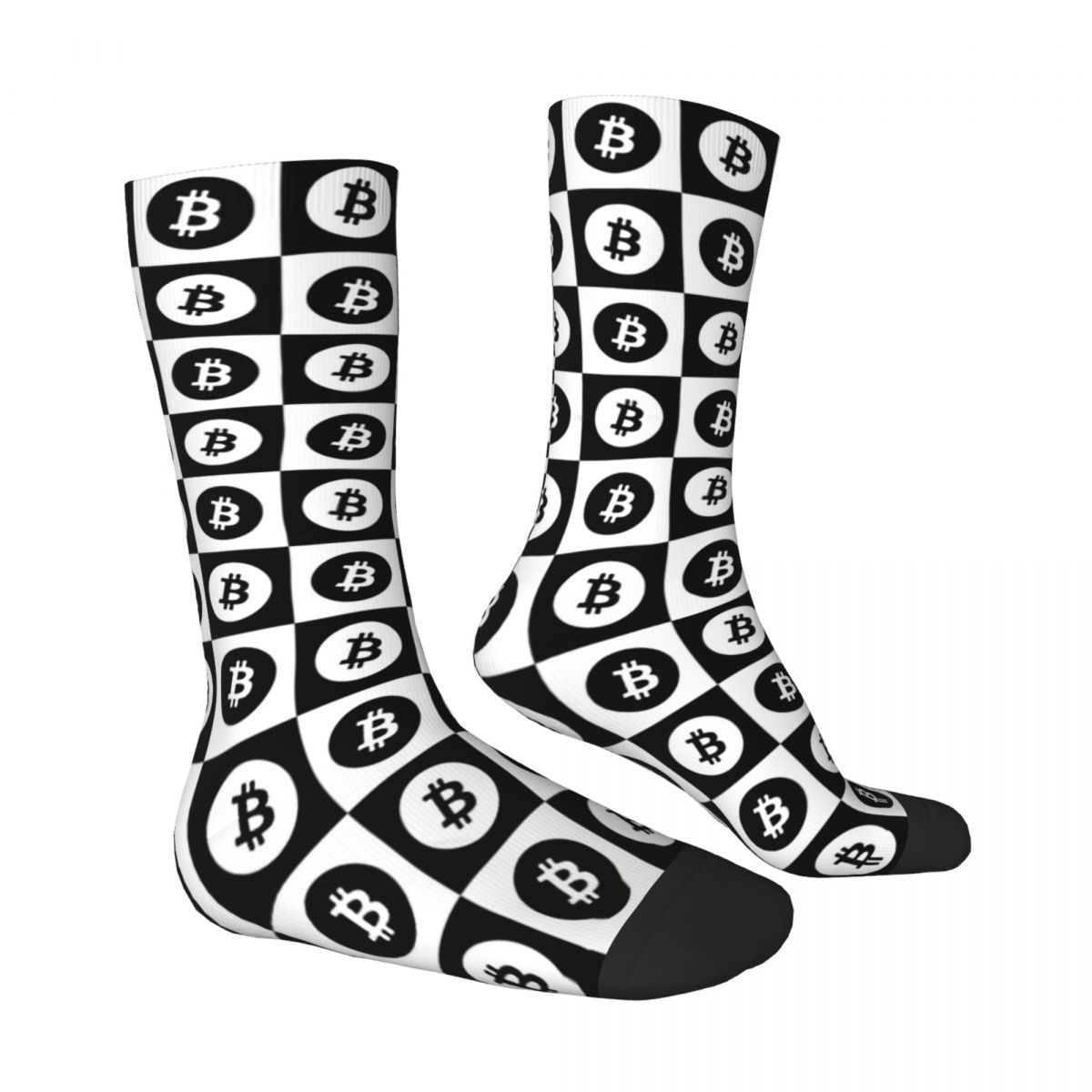 Bitcoin Pattern Checkered Socks