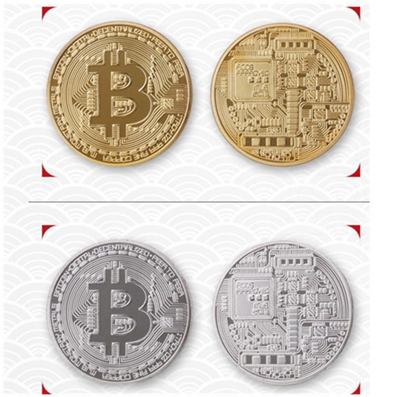 Bitcoin Art Collection Gold Plated Bitcoins