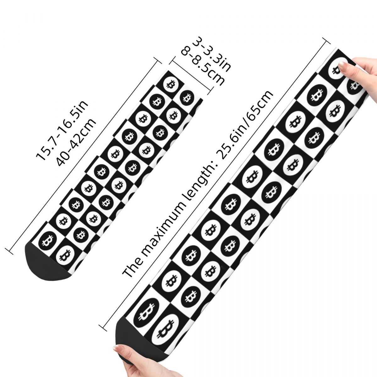 Bitcoin Pattern Checkered Socks