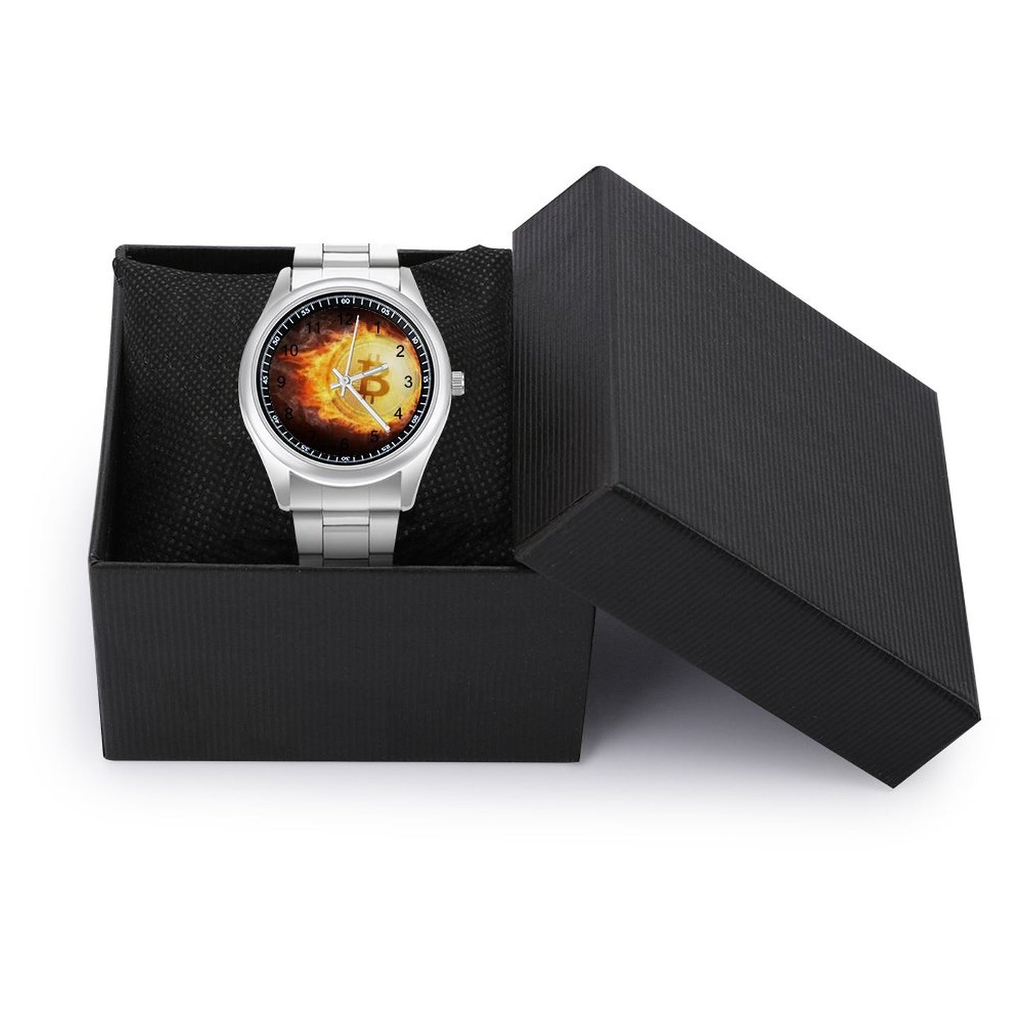 Bitcoin on Fire Quartz Watch