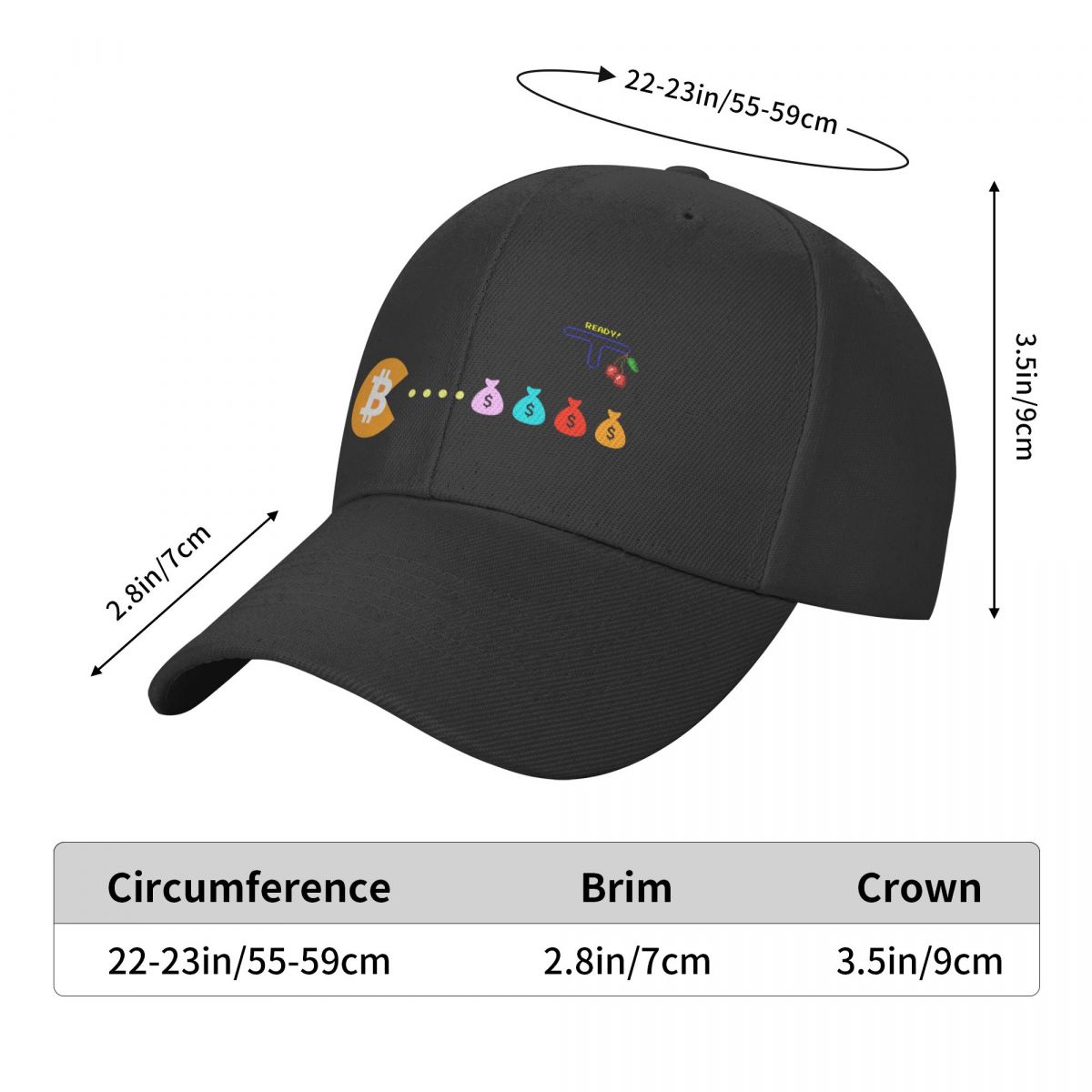 Bitcoin Eats Dollar Baseball Cap