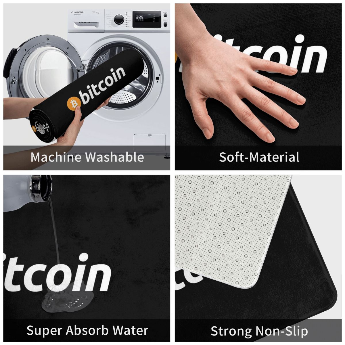 Bitcoin Virtual Currency Non-Slip Carpet