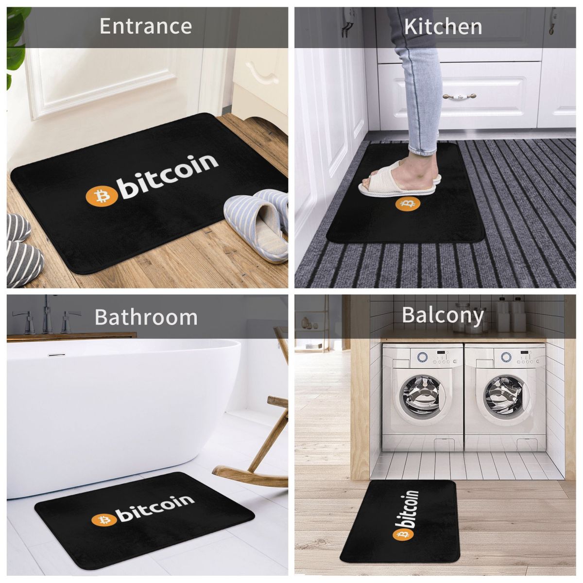 Bitcoin Virtual Currency Non-Slip Carpet