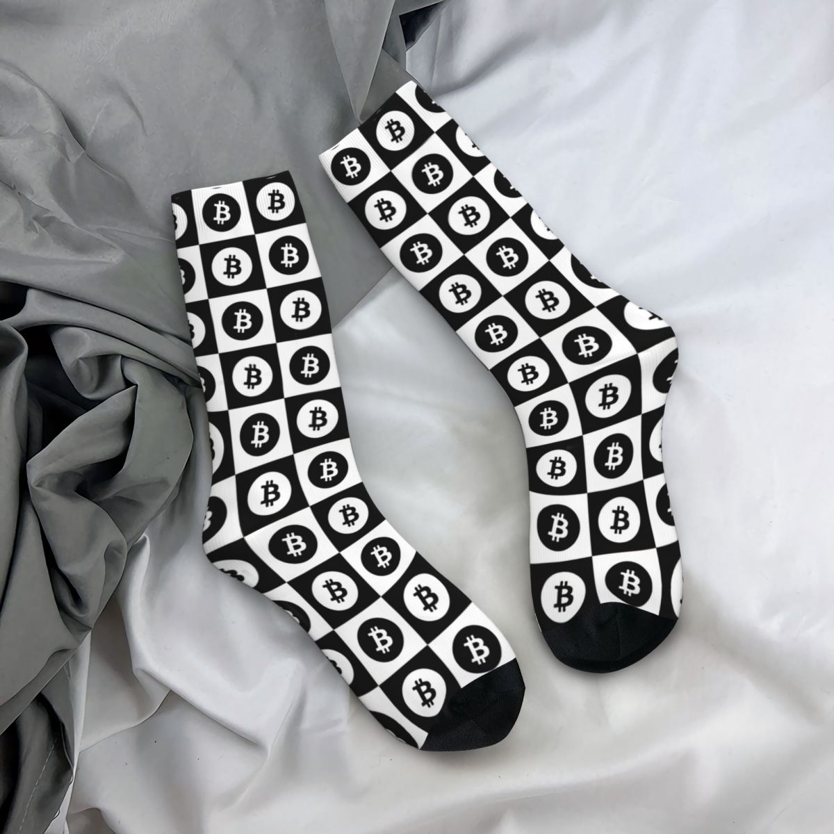 Bitcoin Pattern Checkered Socks