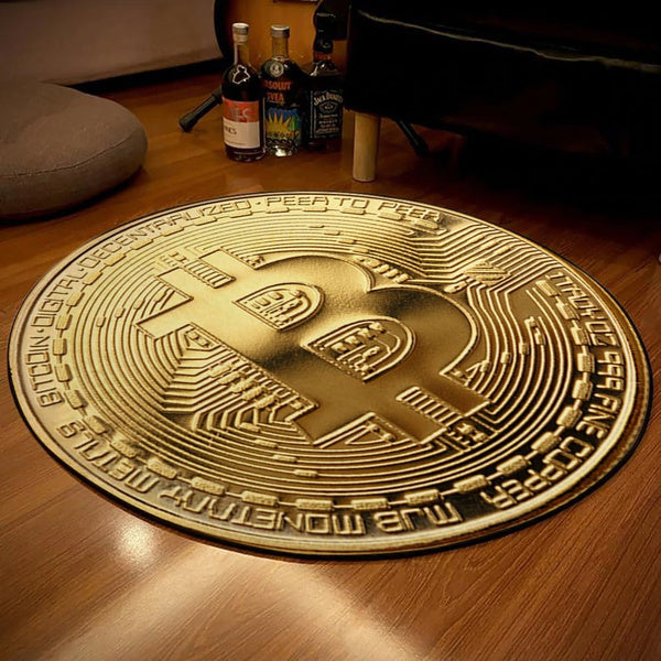 Bitcoin Round Carpet Anti-Slip Circle Area Rug