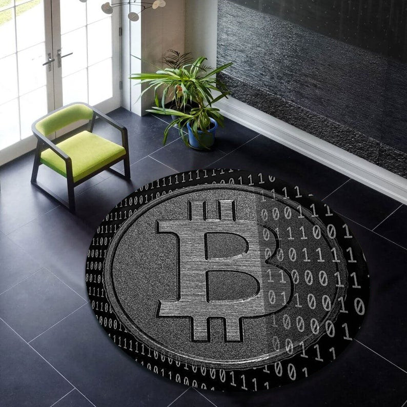 Bitcoin Round Carpet Anti-Slip Circle Area Rug