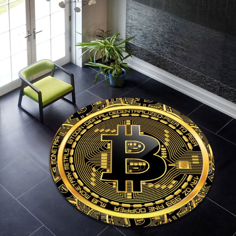 Bitcoin Round Carpet Anti-Slip Circle Area Rug