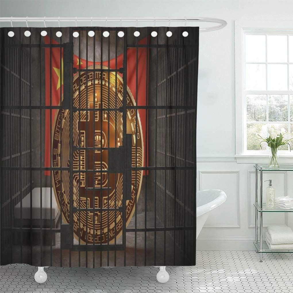 Bitcoin Bathroom Shower Curtain