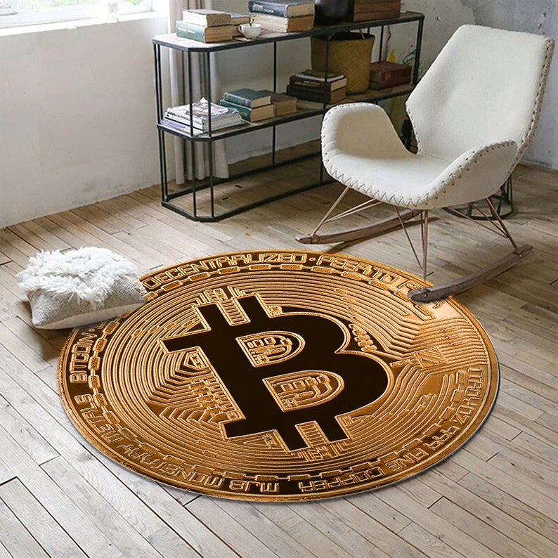 Bitcoin Round Carpet Anti-Slip Circle Area Rug