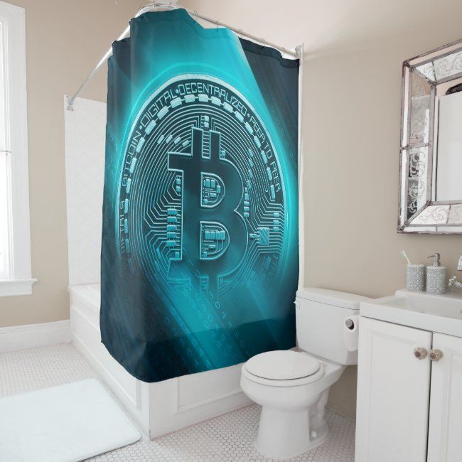 Bitcoin Bathroom Shower Curtain