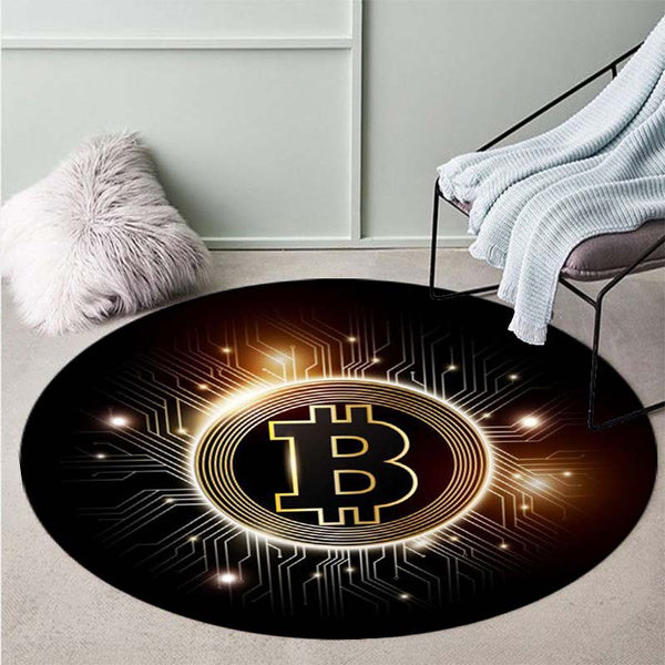 Bitcoin Round Carpet Anti-Slip Circle Area Rug