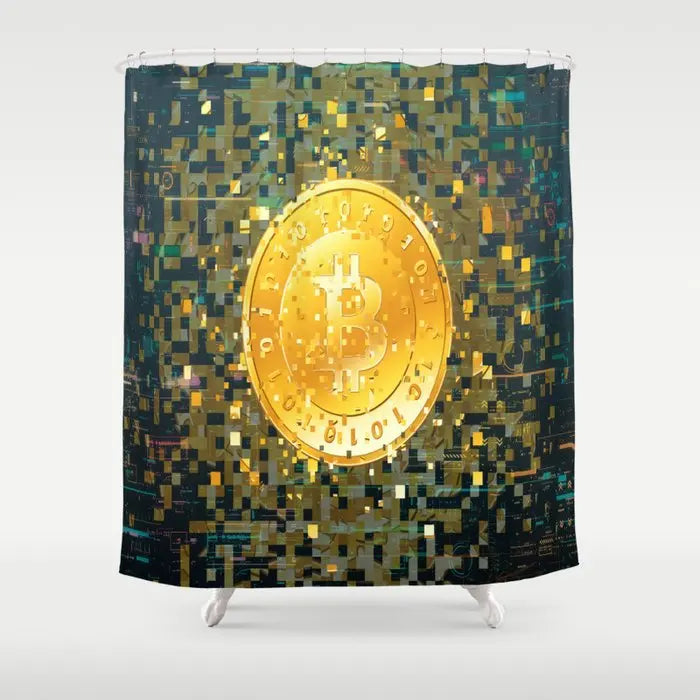 Bitcoin Bathroom Shower Curtain