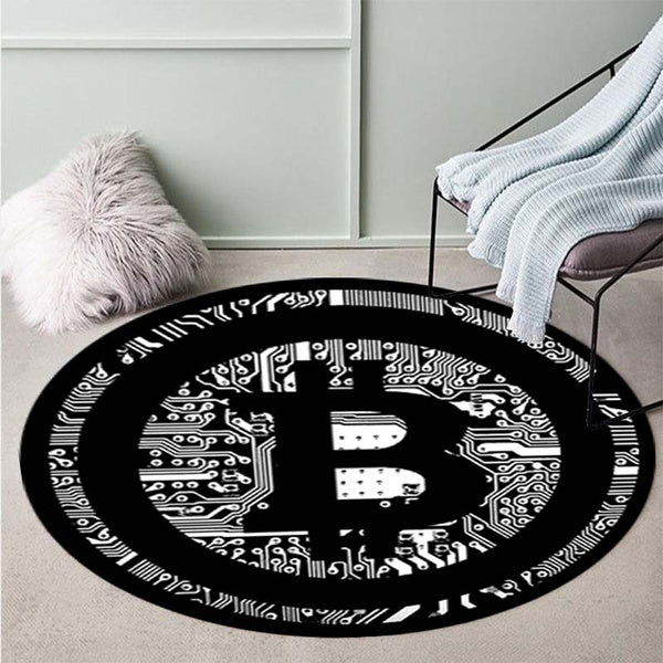 Bitcoin Round Carpet Anti-Slip Circle Area Rug