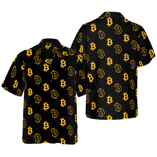 Bitcoin Vocation Lapel Camisa Oversized Hawaiian Shirts