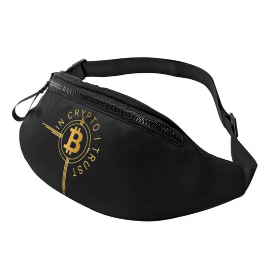 Cool In Crypto I Trust Bitcoin Fanny Pack for Cycling Camping