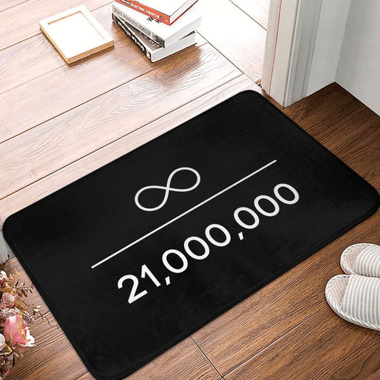 Bitcoin Crypto Infinity Divided By 21 Million Doormat