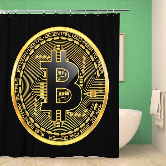Bitcoin Bathroom Shower Curtain
