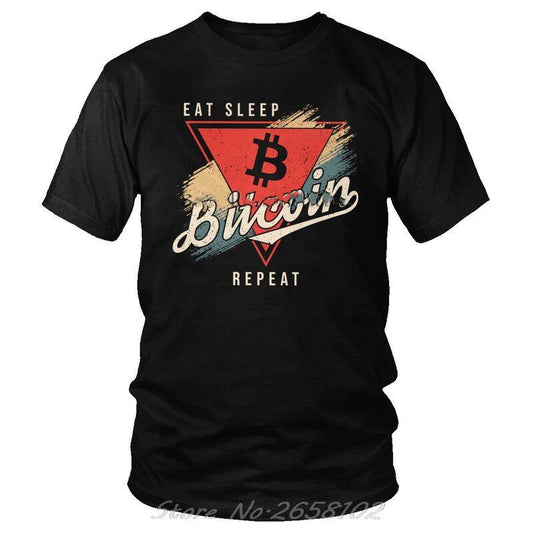 Bitcoin Vintage Eat Sleep T-Shirt