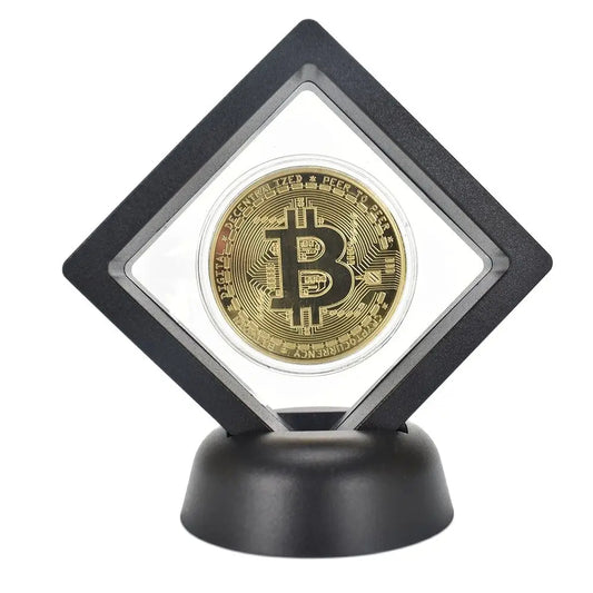 Bitcoin Coin With Showing Stand