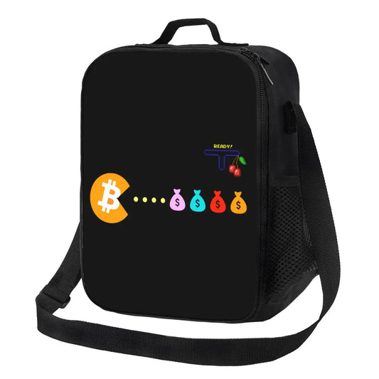 Bitcoin Eats Dollar Thermal Insulated Lunch Bag