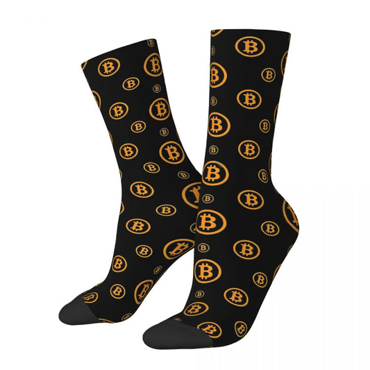 Bitcoin Logo Pattern Crazy Men's Socks