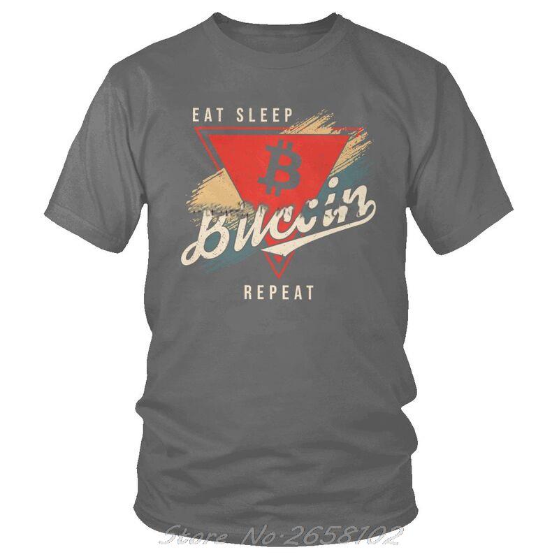 Bitcoin Vintage Eat Sleep T-Shirt