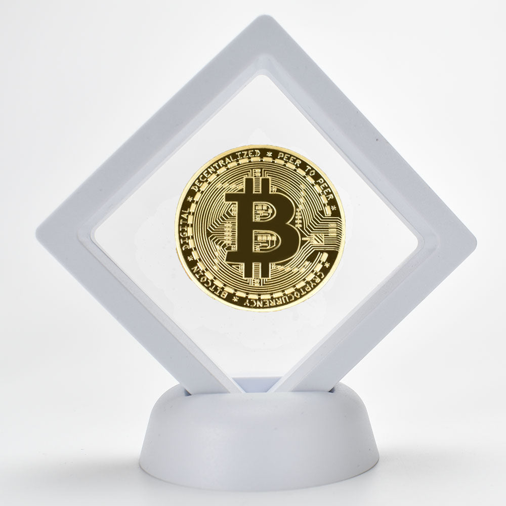Bitcoin Coin With Showing Stand