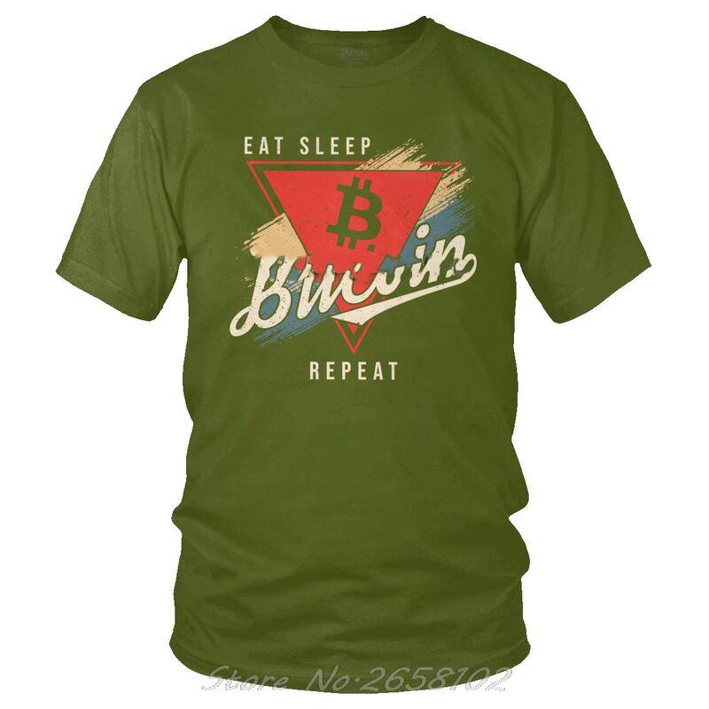 Bitcoin Vintage Eat Sleep T-Shirt