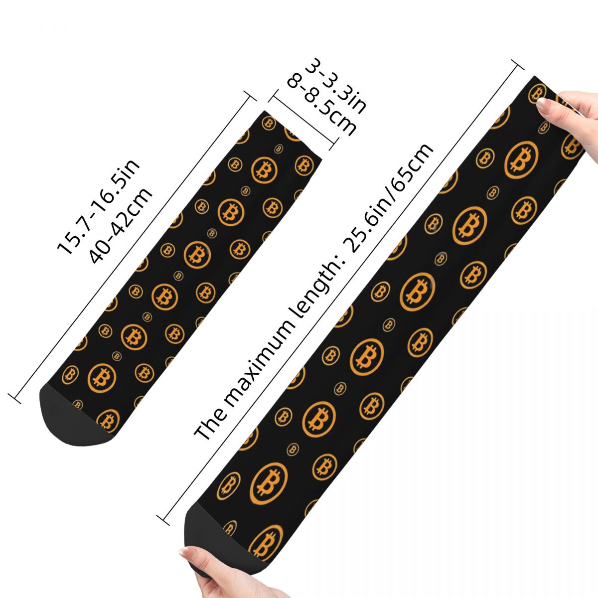Bitcoin Logo Pattern Crazy Men's Socks