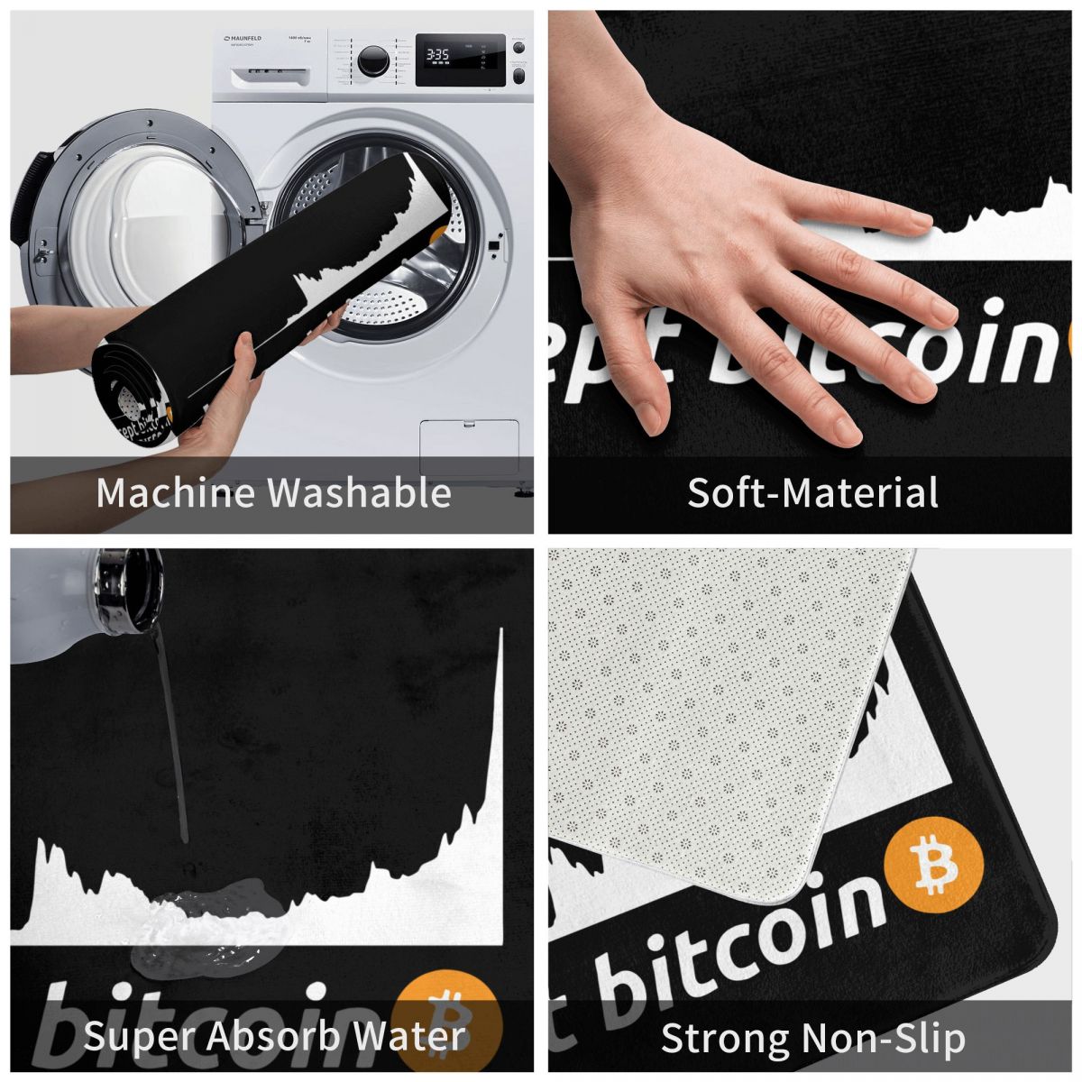 Bitcoin Logo Doormat Anti-slip Floor Rug