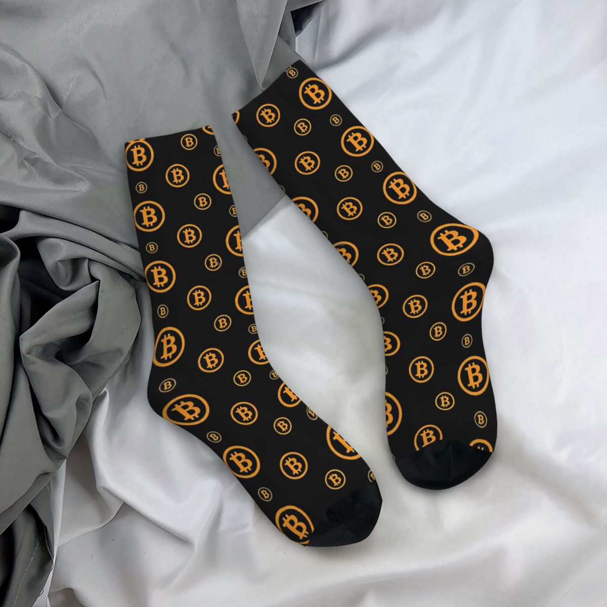 Bitcoin Logo Pattern Crazy Men's Socks
