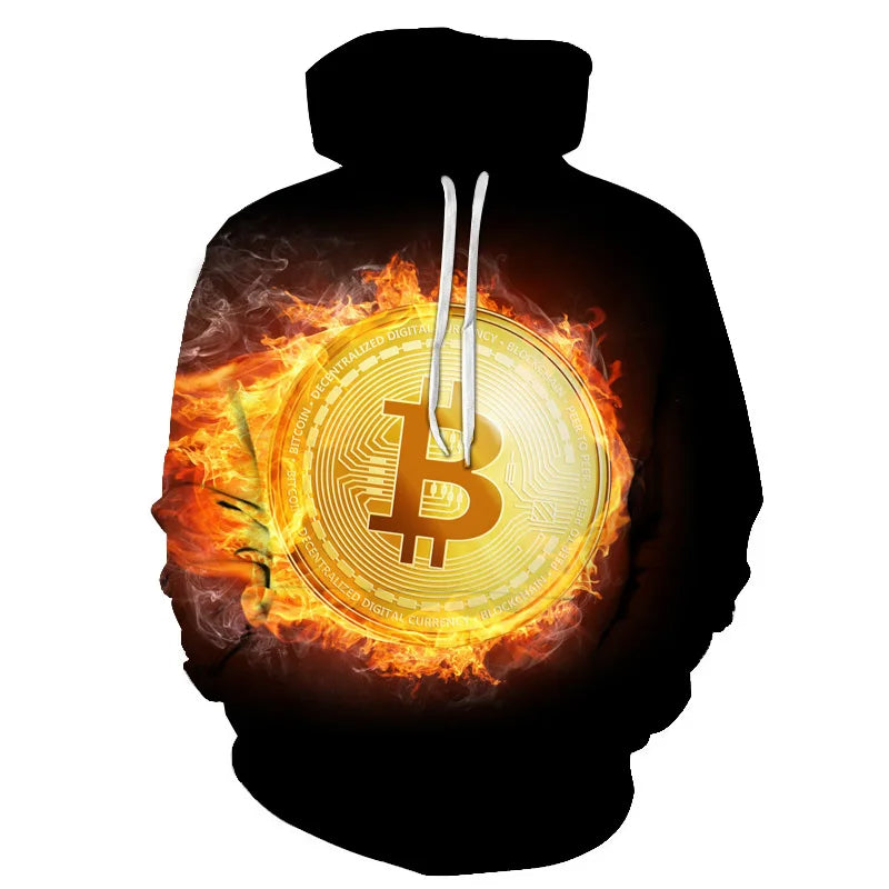 Bitcoin 3d Printed Cool Hoodies