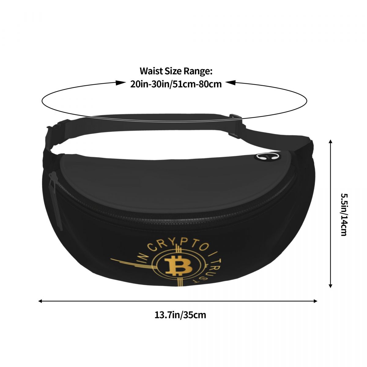 Cool In Crypto I Trust Bitcoin Fanny Pack for Cycling Camping