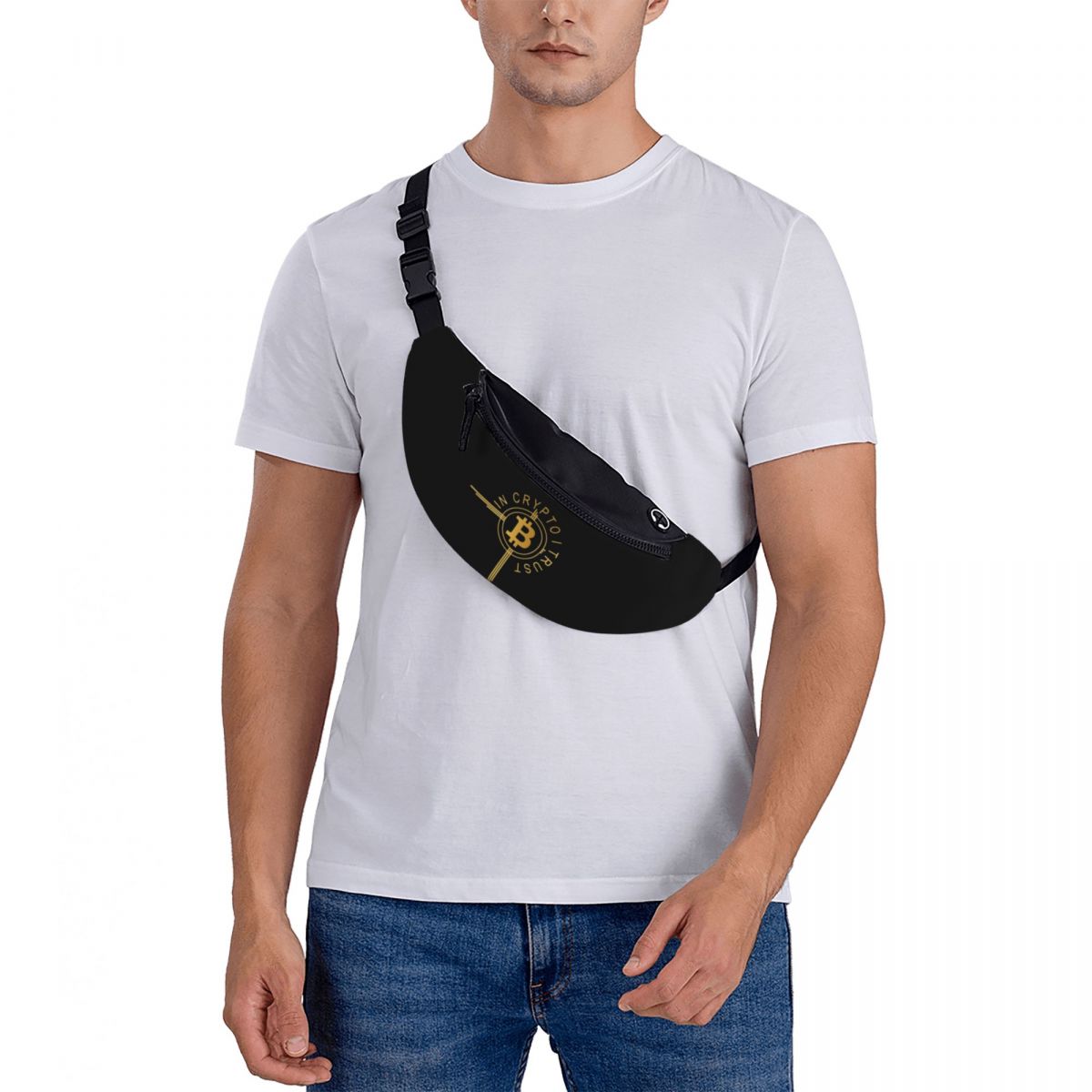Cool In Crypto I Trust Bitcoin Fanny Pack for Cycling Camping