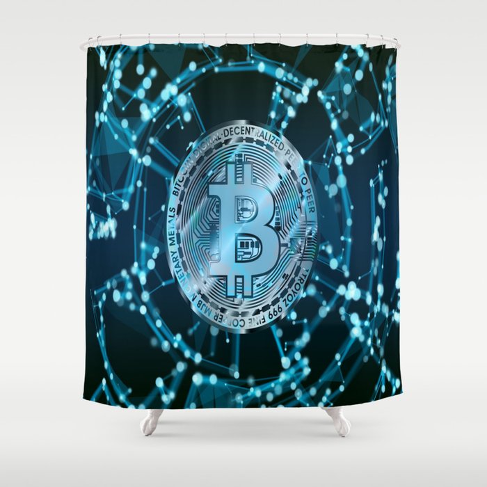 Bitcoin Bathroom Shower Curtain