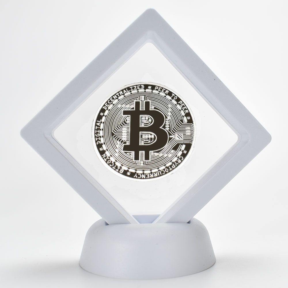 Bitcoin Coin With Showing Stand