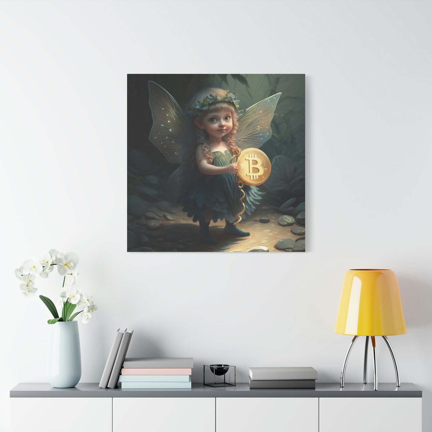 Bitcoin Fairy Canvas, 32"x32"